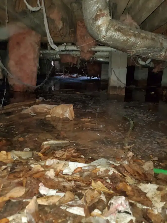 Crawl space flood assessment for Commercial Water Damage Restoration in Weare